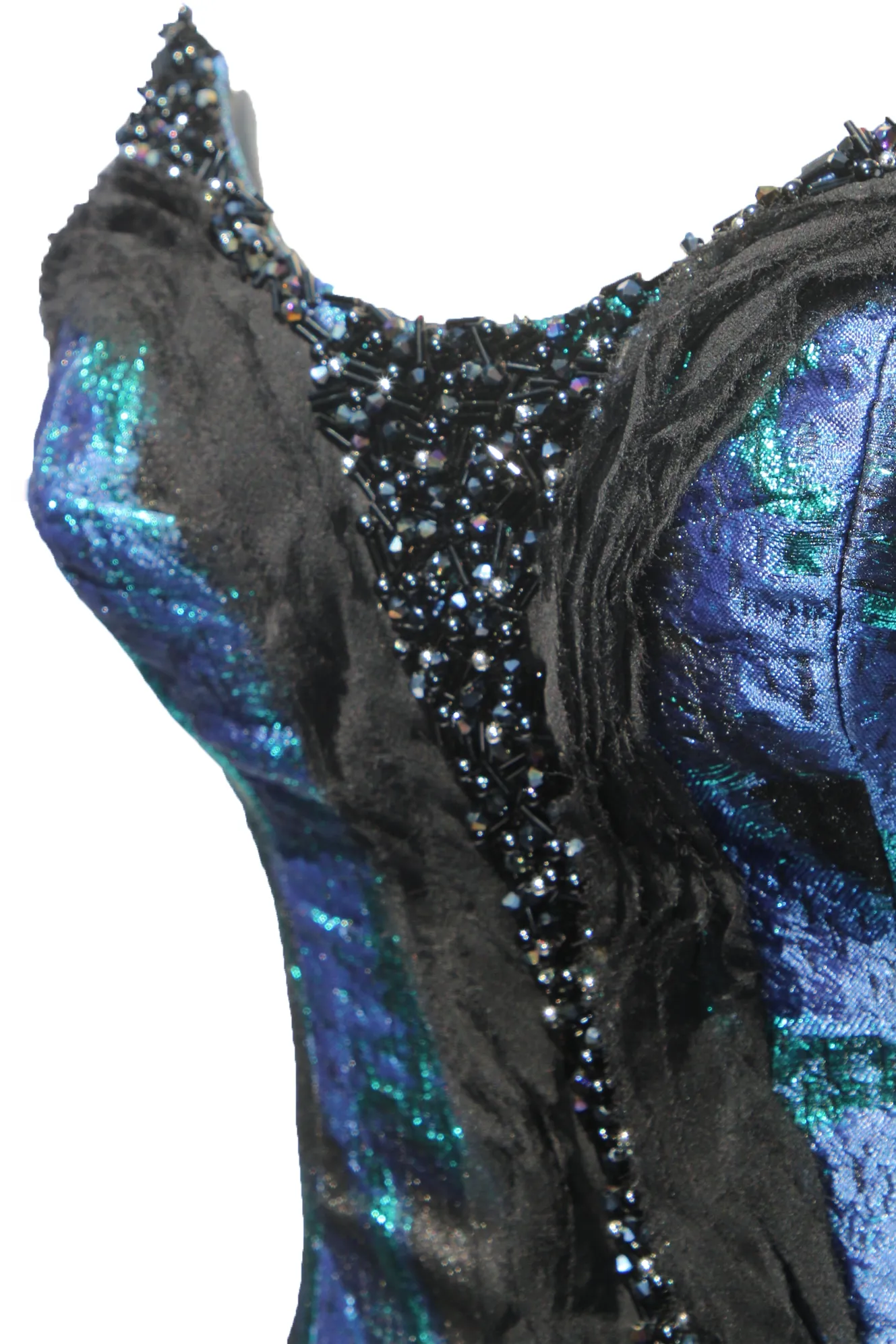 Hand Beaded Metallic Jewel Toned Bustier