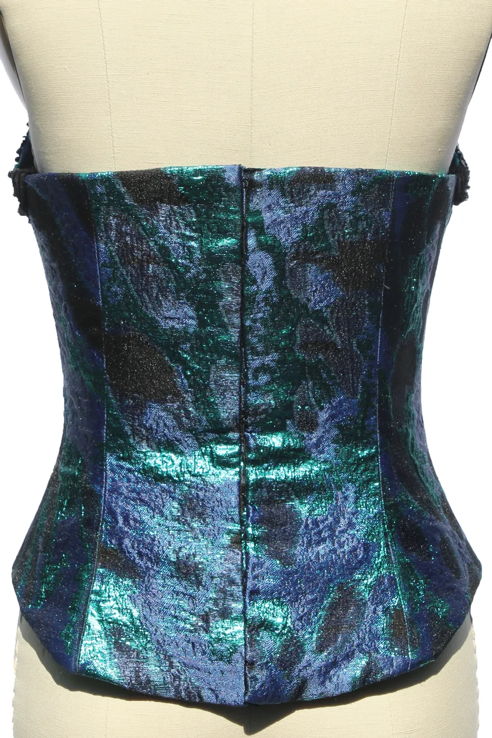 Hand Beaded Metallic Jewel Toned Bustier