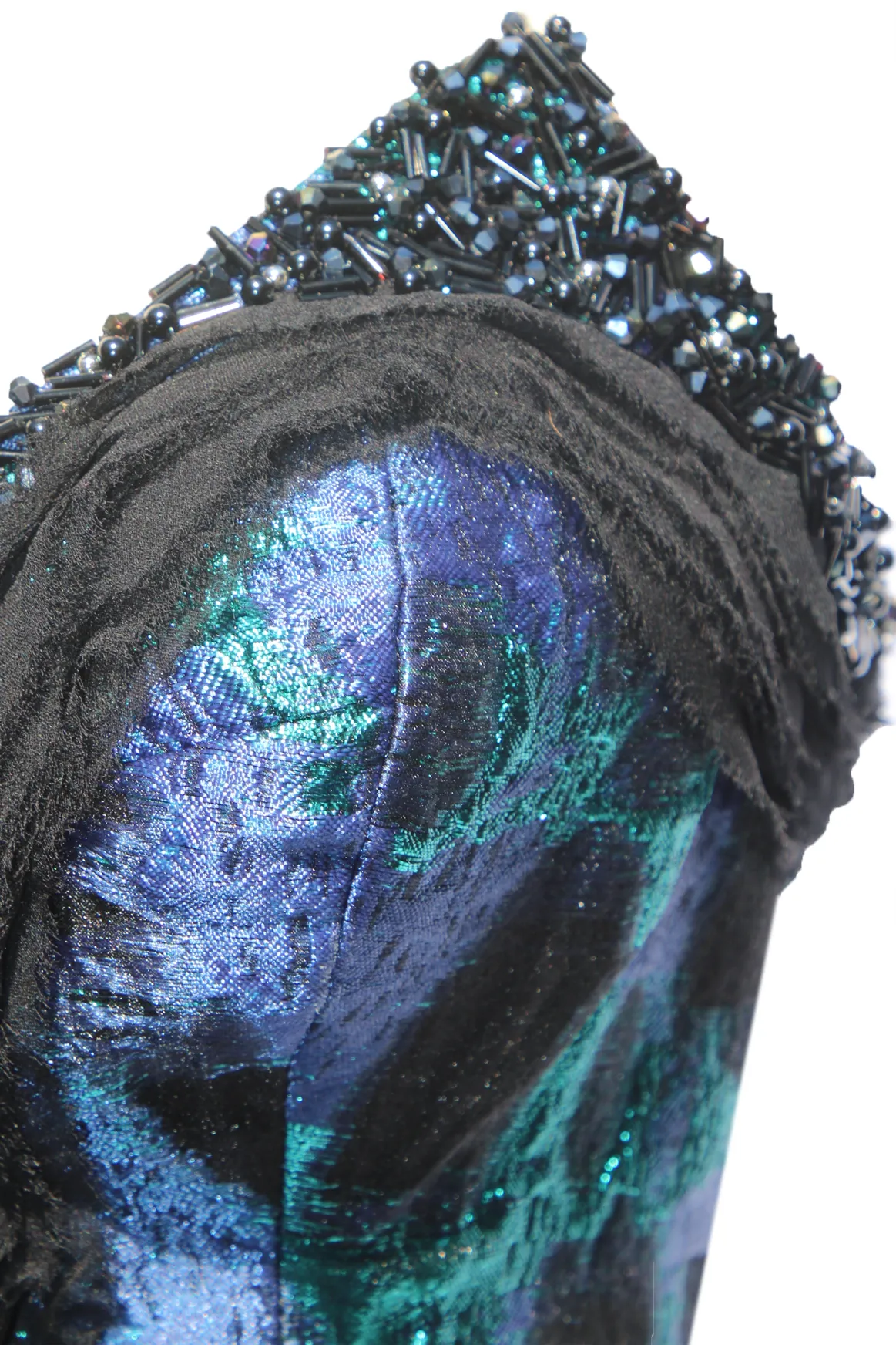Hand Beaded Metallic Jewel Toned Bustier