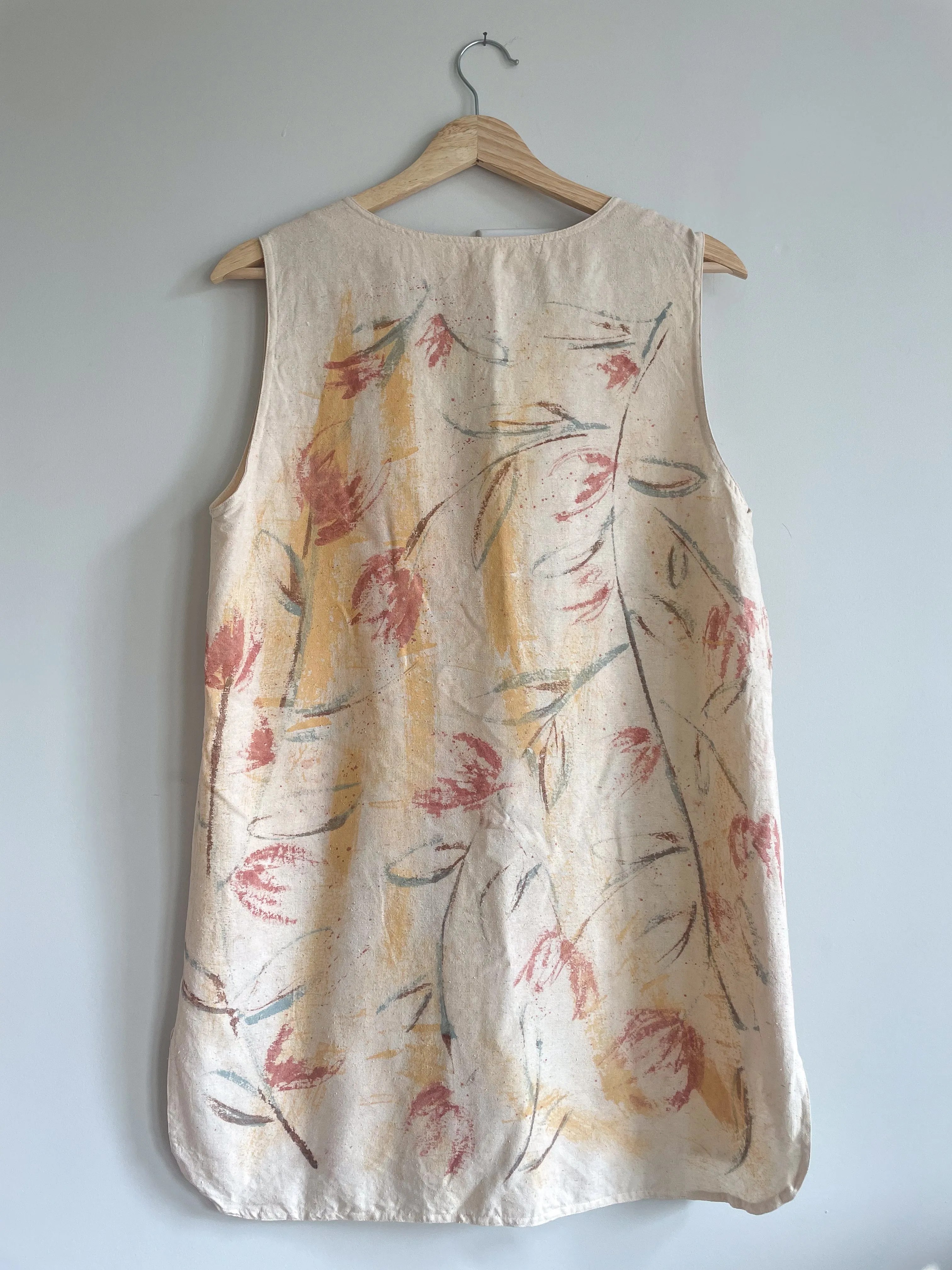 Hand-Painted Raw Silk Tank - Wild Flower