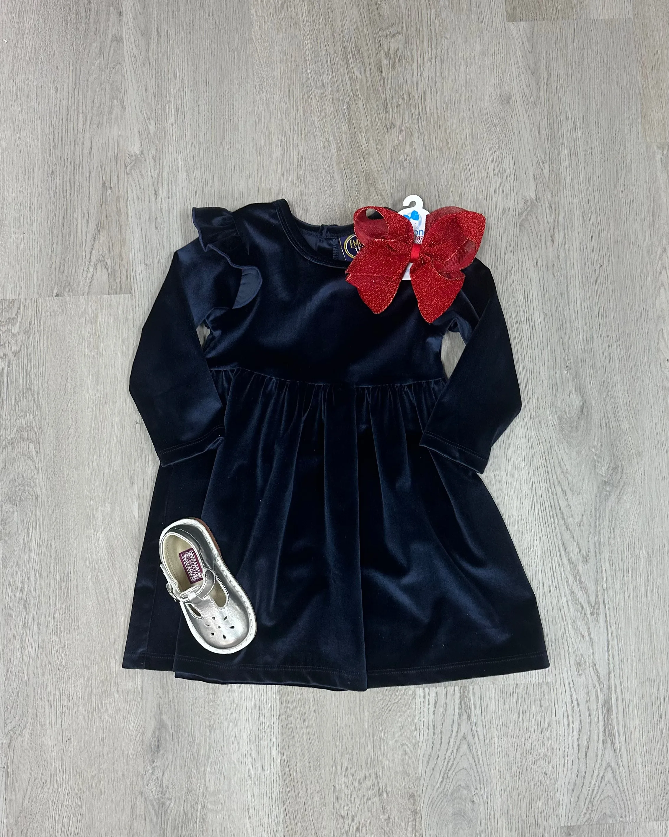 Harper Dress - Navy Velvet