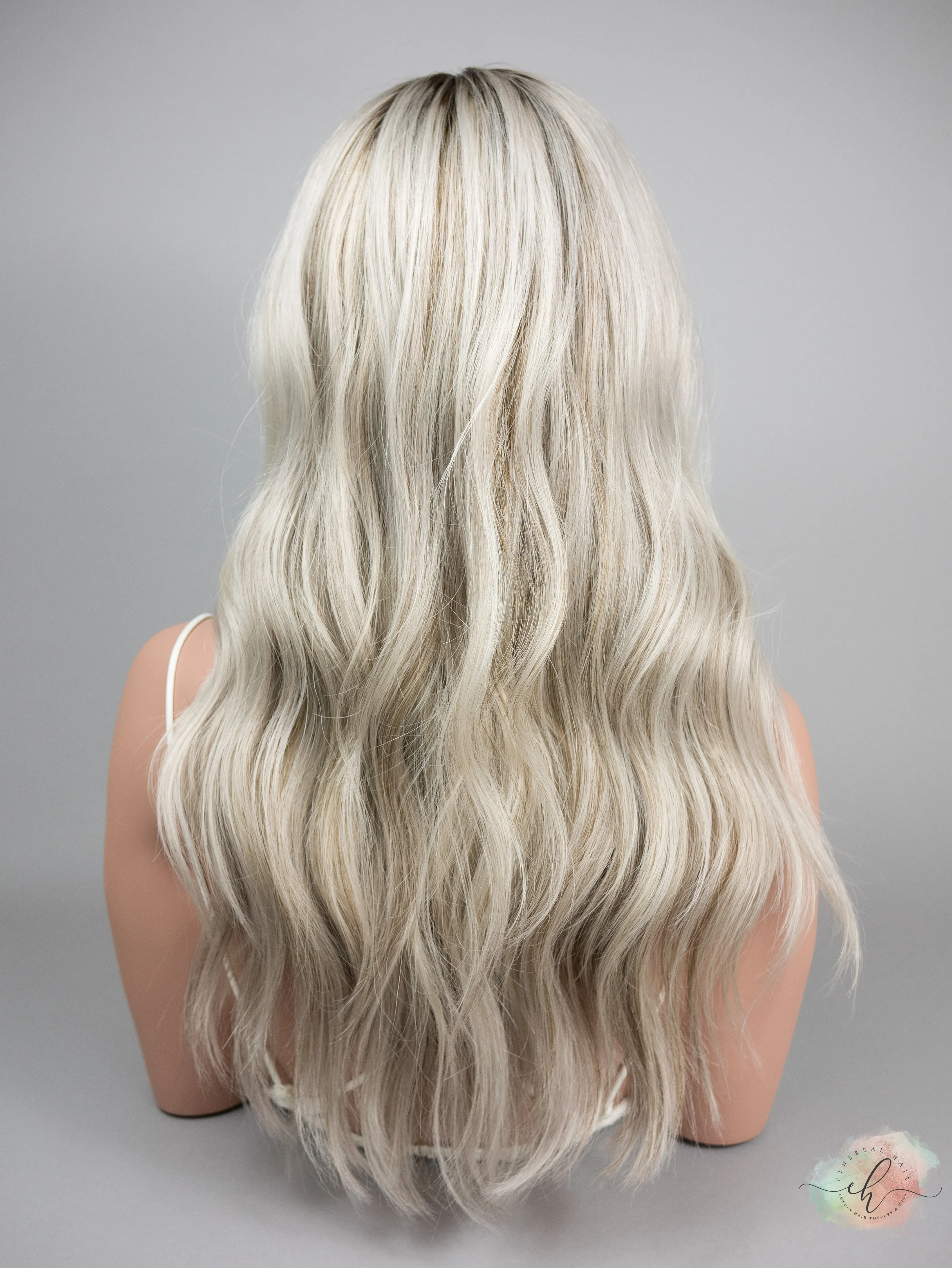 “HEARTBREAKER" Exquisite Wig: Silk Top Lace Front, Partial Handtied, Sz. S/M, 24", Medical Cap