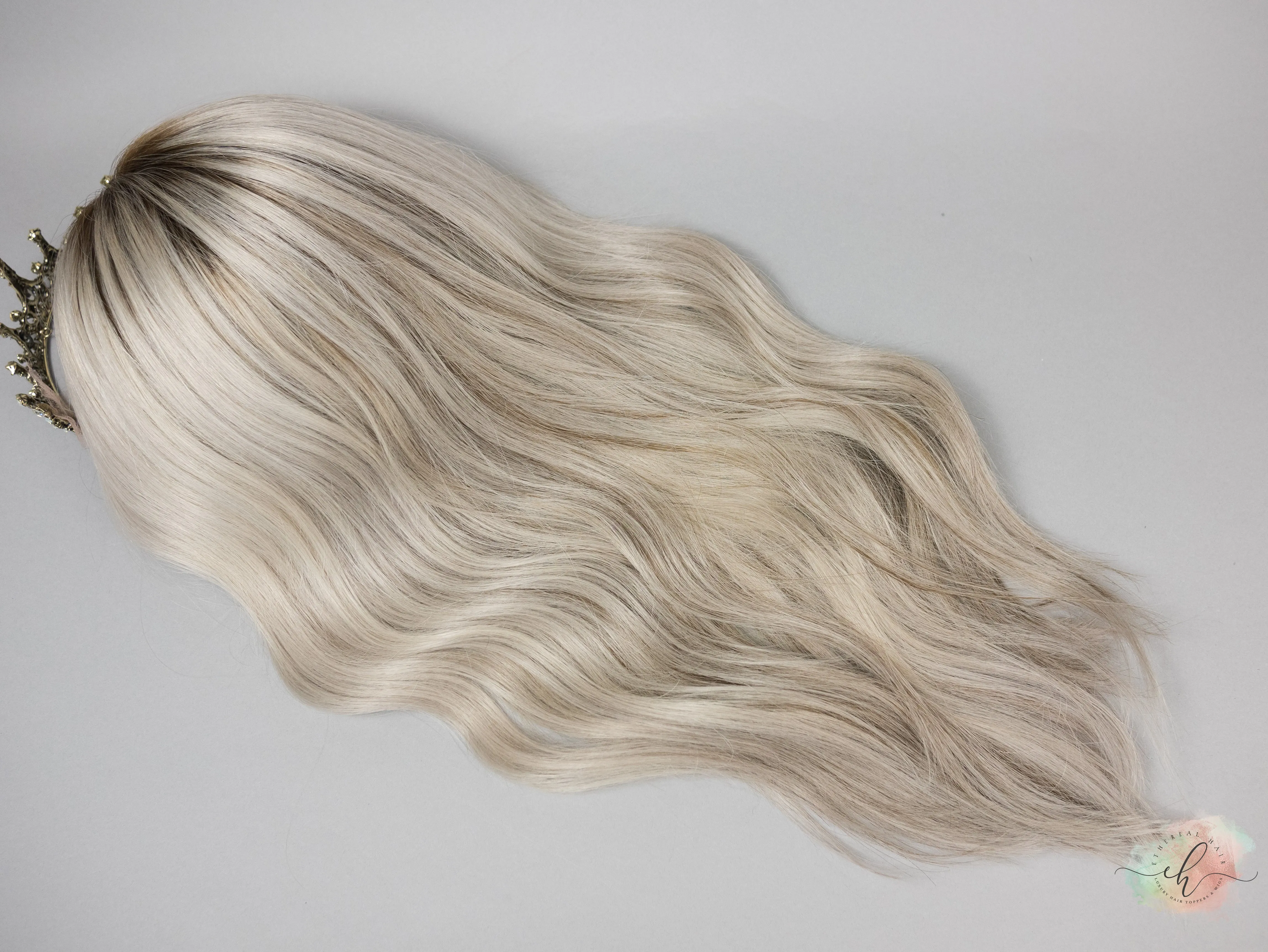 “HEARTBREAKER" Exquisite Wig: Silk Top Lace Front, Partial Handtied, Sz. S/M, 24", Medical Cap