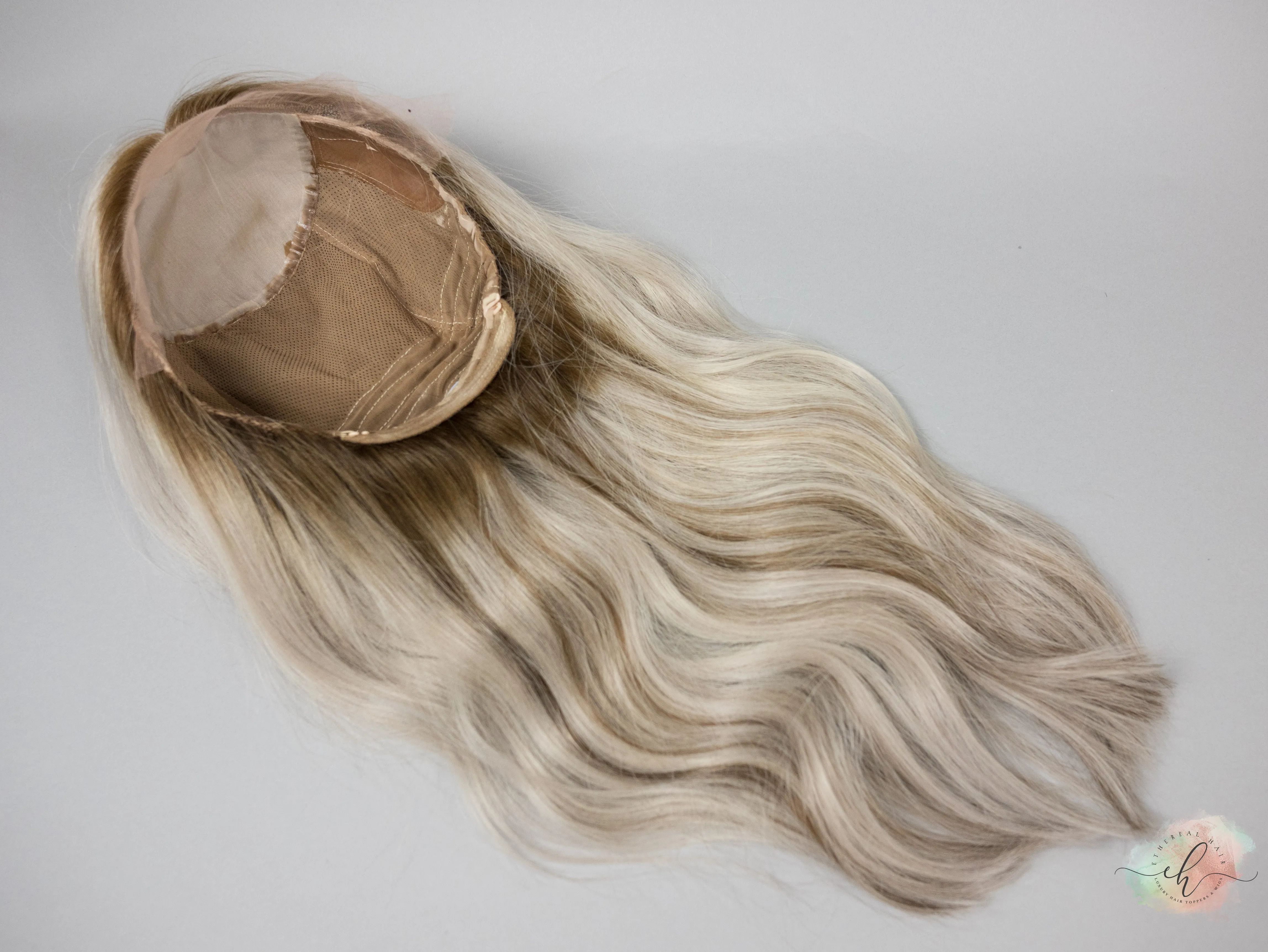 “HEARTBREAKER" Exquisite Wig: Silk Top Lace Front, Partial Handtied, Sz. S/M, 24", Medical Cap