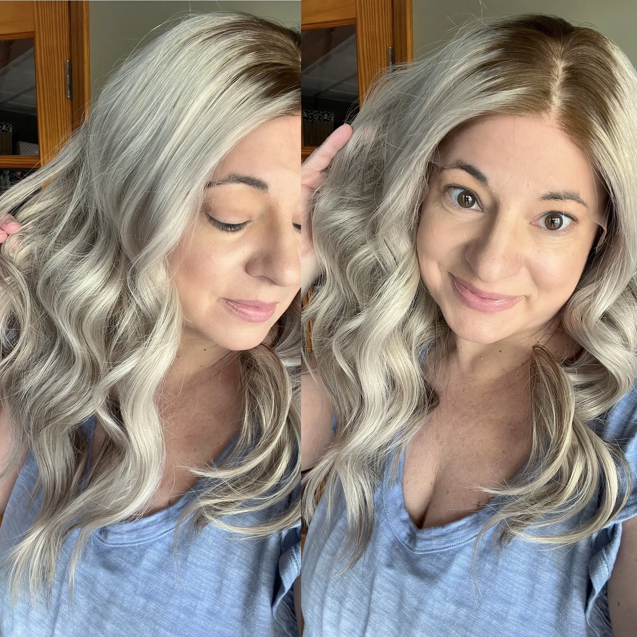 “HEARTBREAKER" Exquisite Wig: Silk Top Lace Front, Partial Handtied, Sz. S/M, 24", Medical Cap