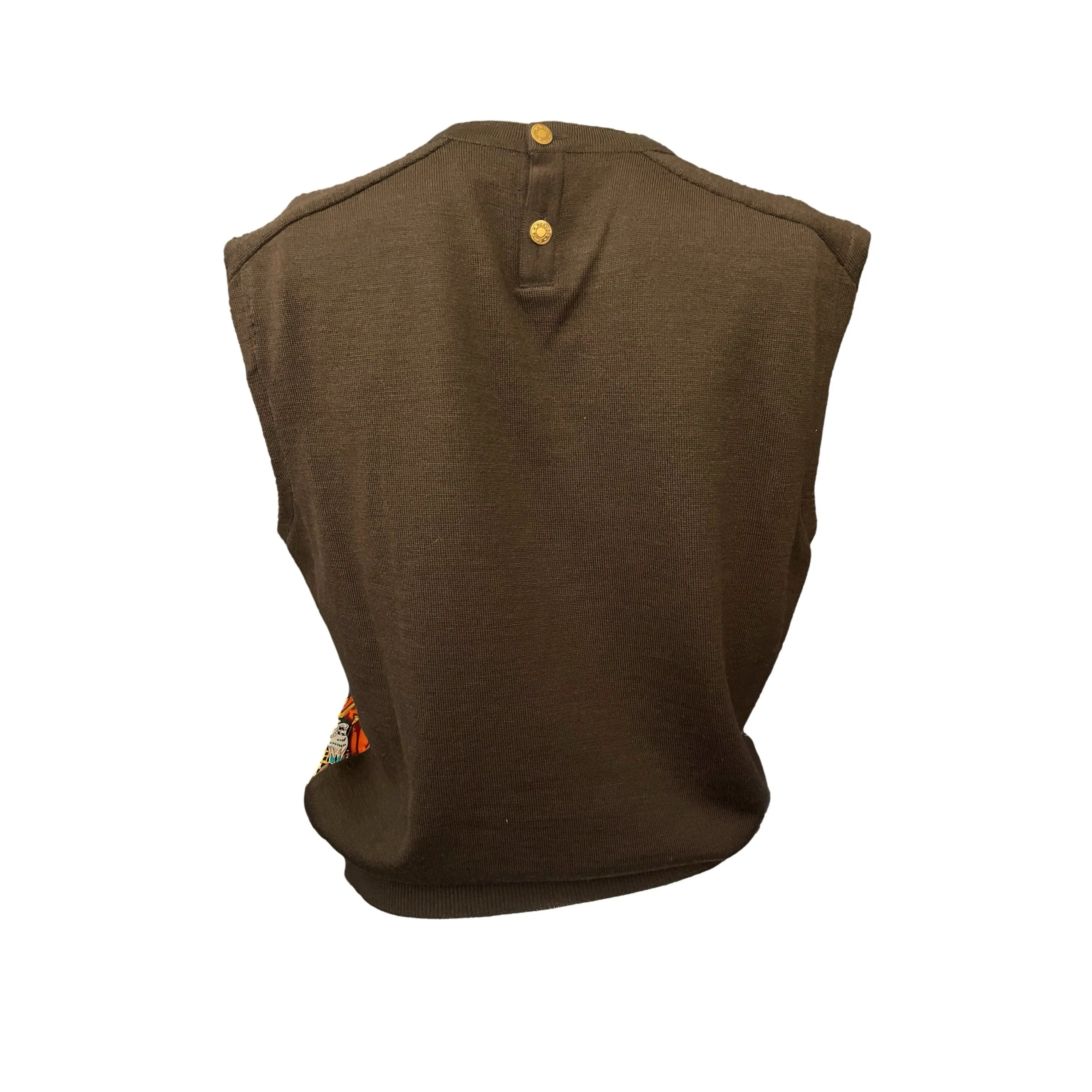 Hermes Brown Tarot Silk Top