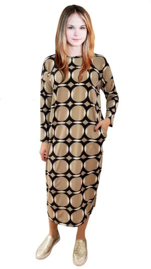 High Low Abstract circles Dress