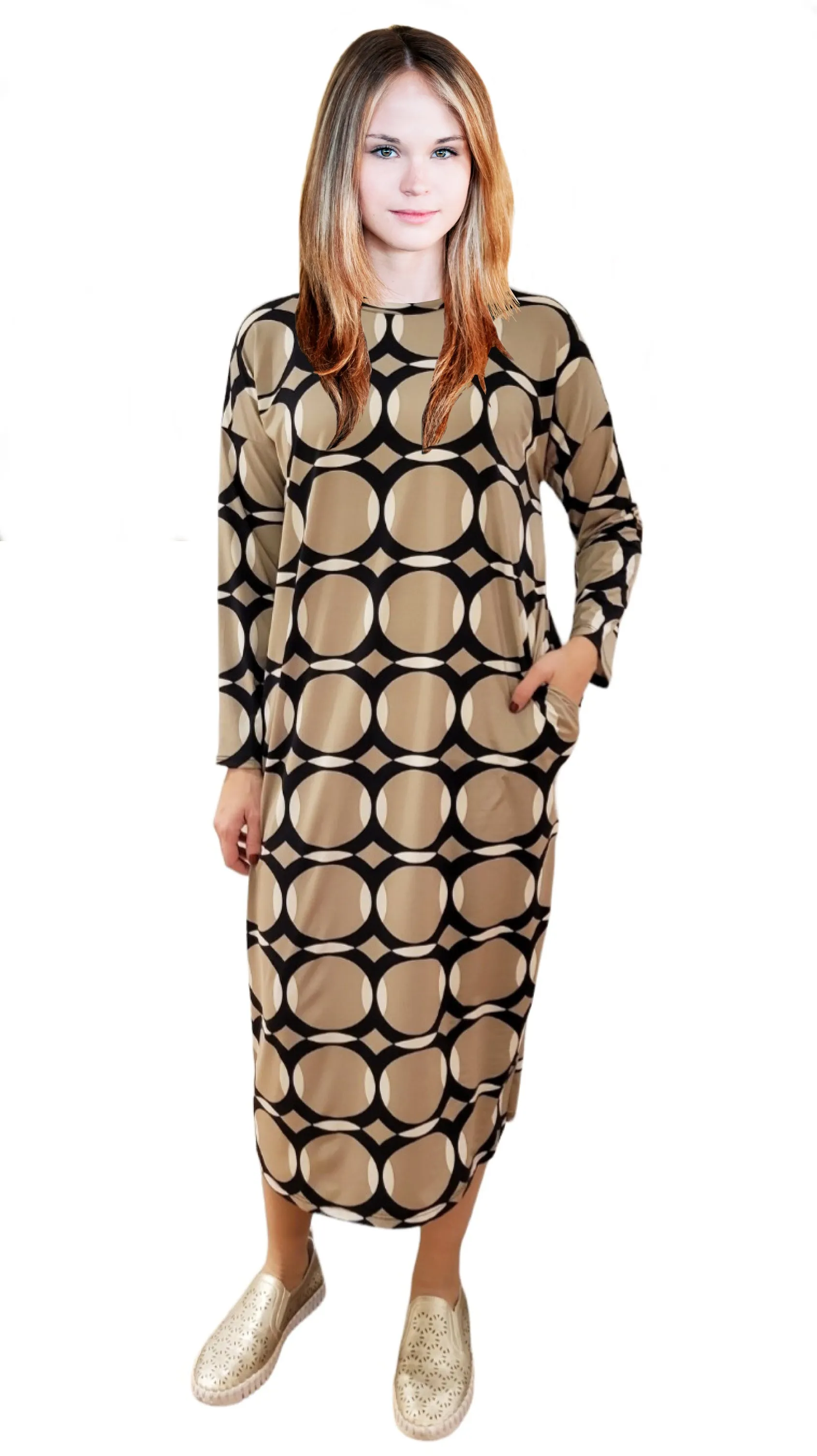 High Low Abstract circles Dress