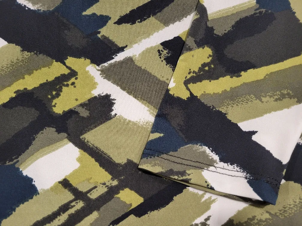 High Low Black Abstract Print Dress