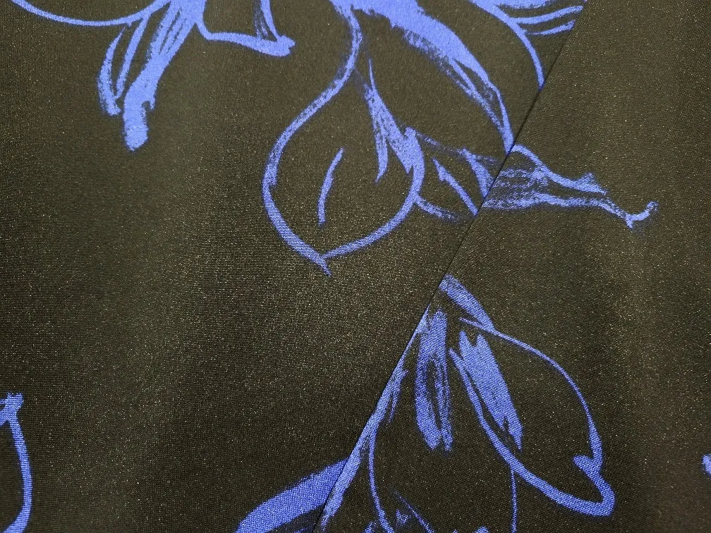High Low Black Floral Royal Print Dress