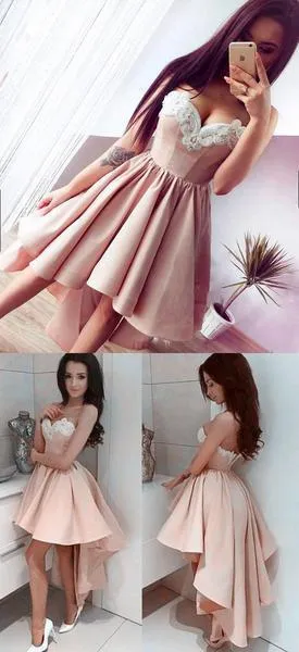 High Low Sweetheart Cheap Homecoming Dresses 2018, BDY0207