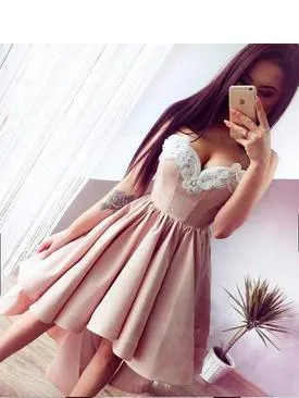 High Low Sweetheart Cheap Homecoming Dresses 2018, BDY0207