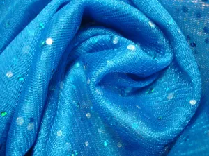 Holographic Sequin Metallic Net - Aqua