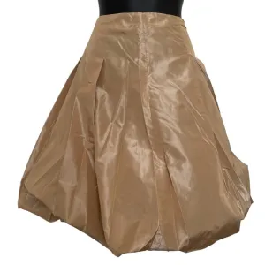🌟HP🌟Max Mara Iridescent Gold/Dark Beige Silk Taffeta Skirt Balloon Hem - Size 2