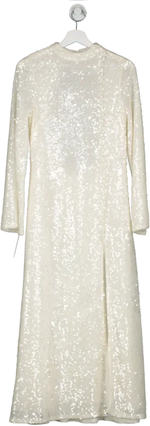 Ilta White Sequin Lena Dress UK 8