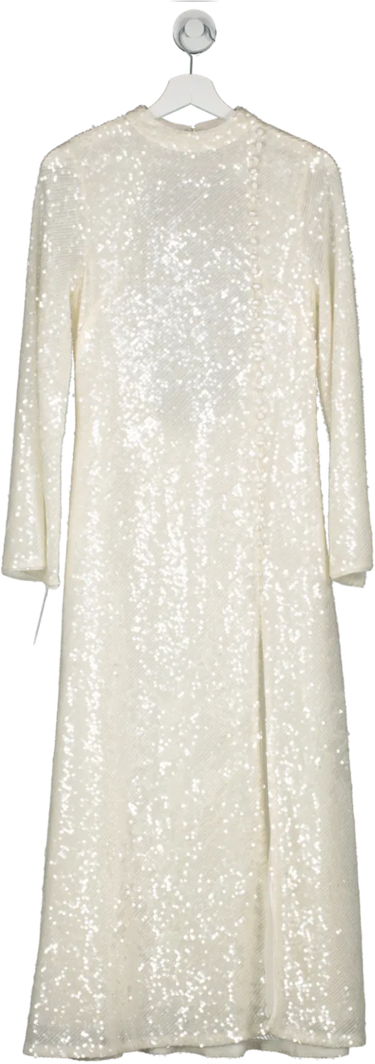 Ilta White Sequin Lena Dress UK 8