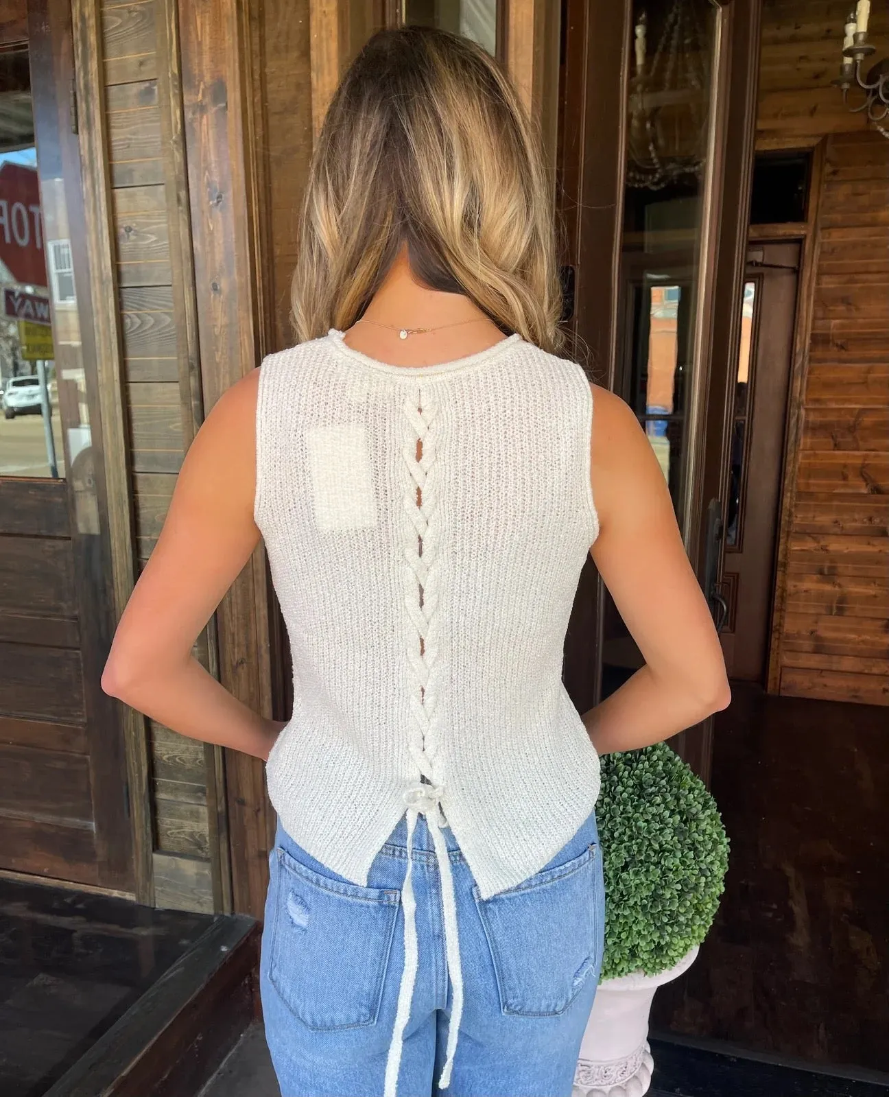 In A Heartbeat Knit Tank - Cream