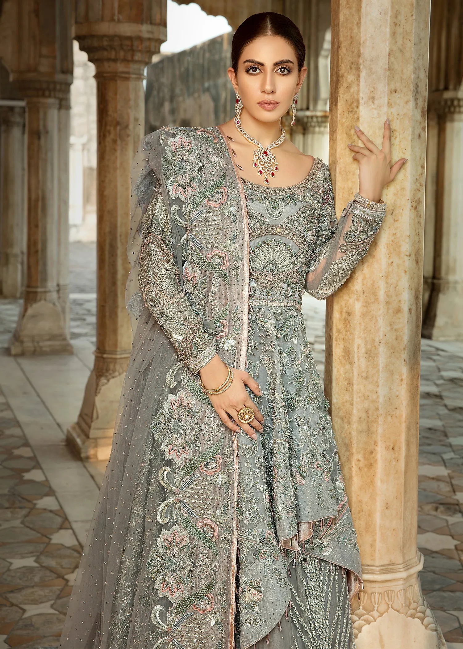 Indian Bridal Wear Designer Lehenga in Raw Silk #BN1198