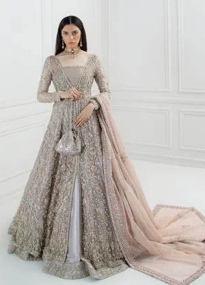 Indian Grey Gown Lehenga Chunni Bridal Dress #BN1219