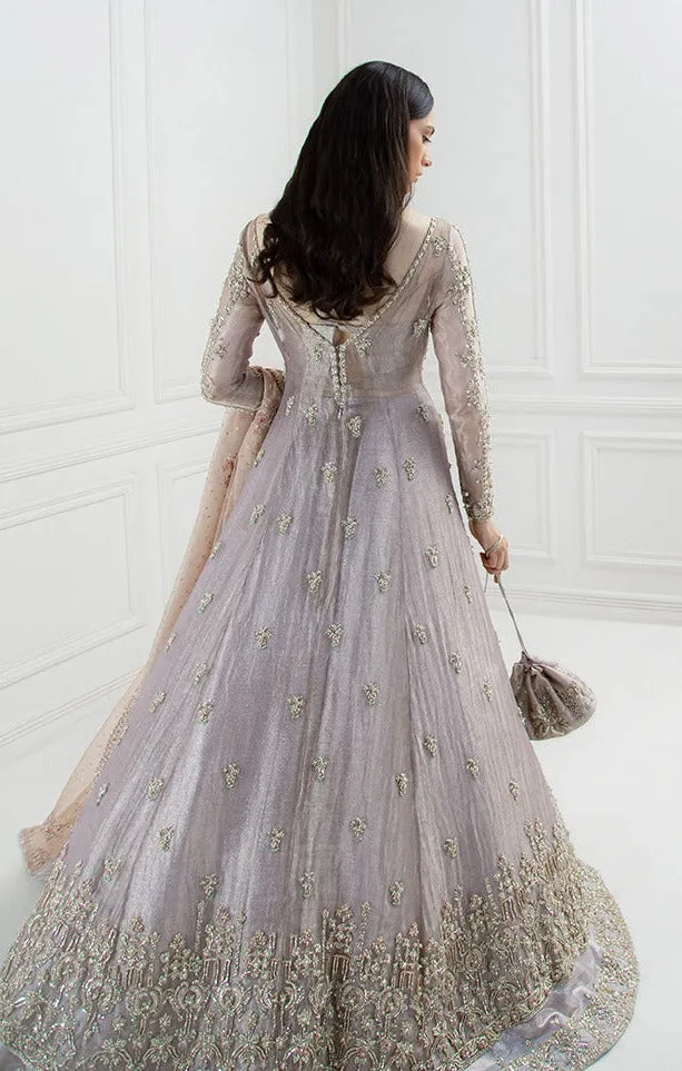 Indian Grey Gown Lehenga Chunni Bridal Dress #BN1219