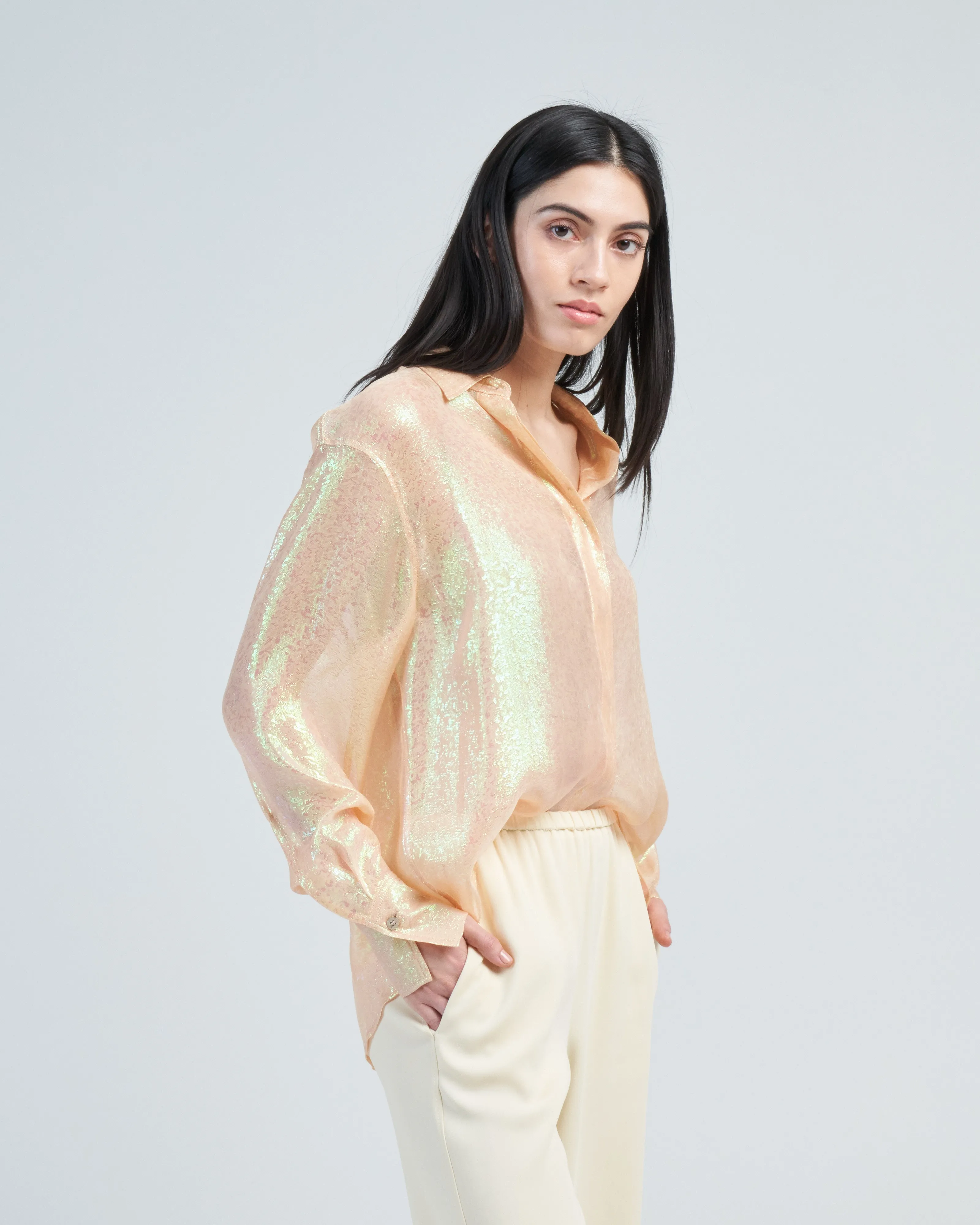 iris chiffon silk shirt