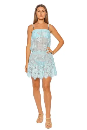 Isla Sky Strapless Lace Cover Up