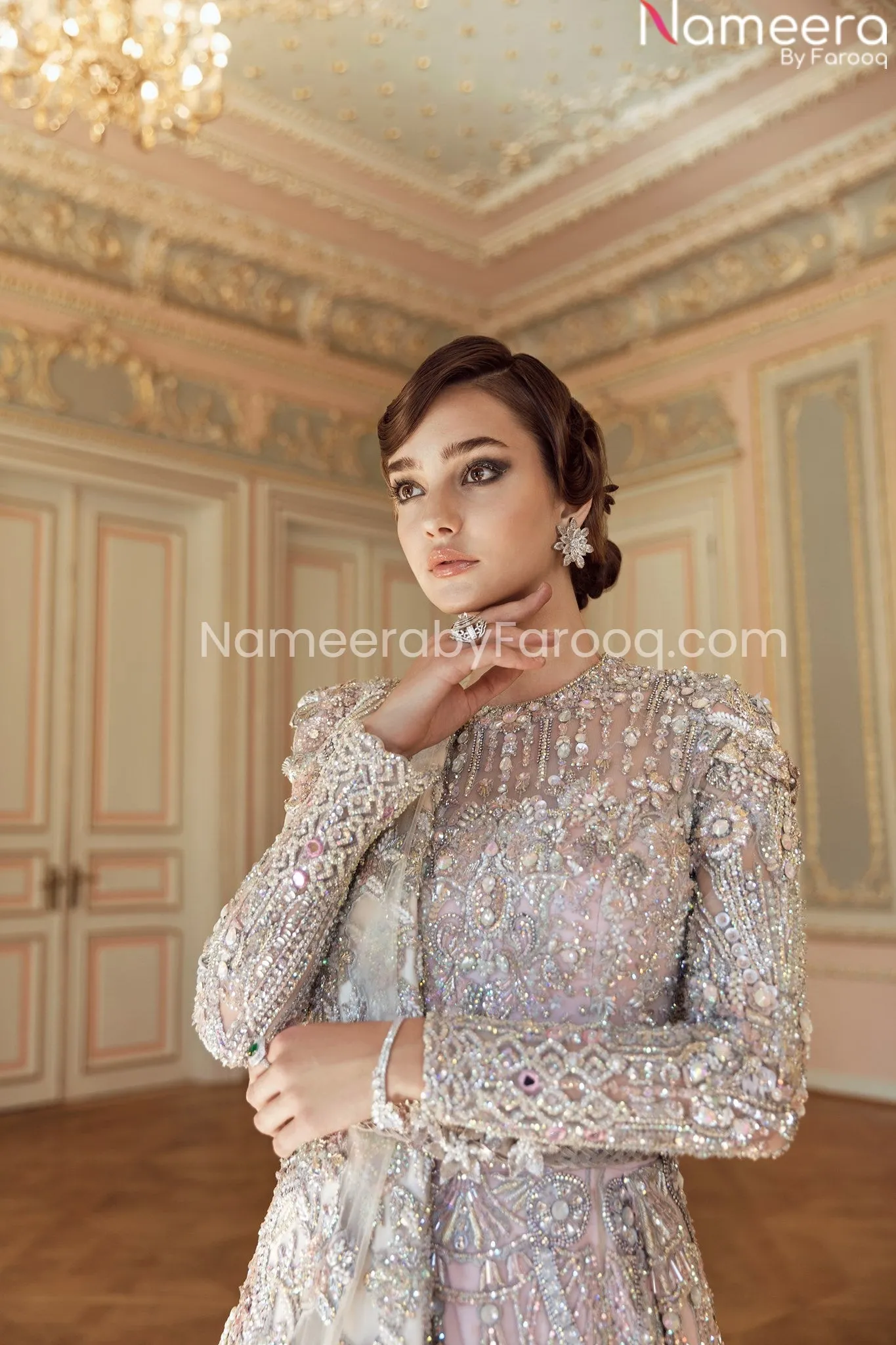 Ivory Pink Indian Wedding Dresses for Bride #BN795