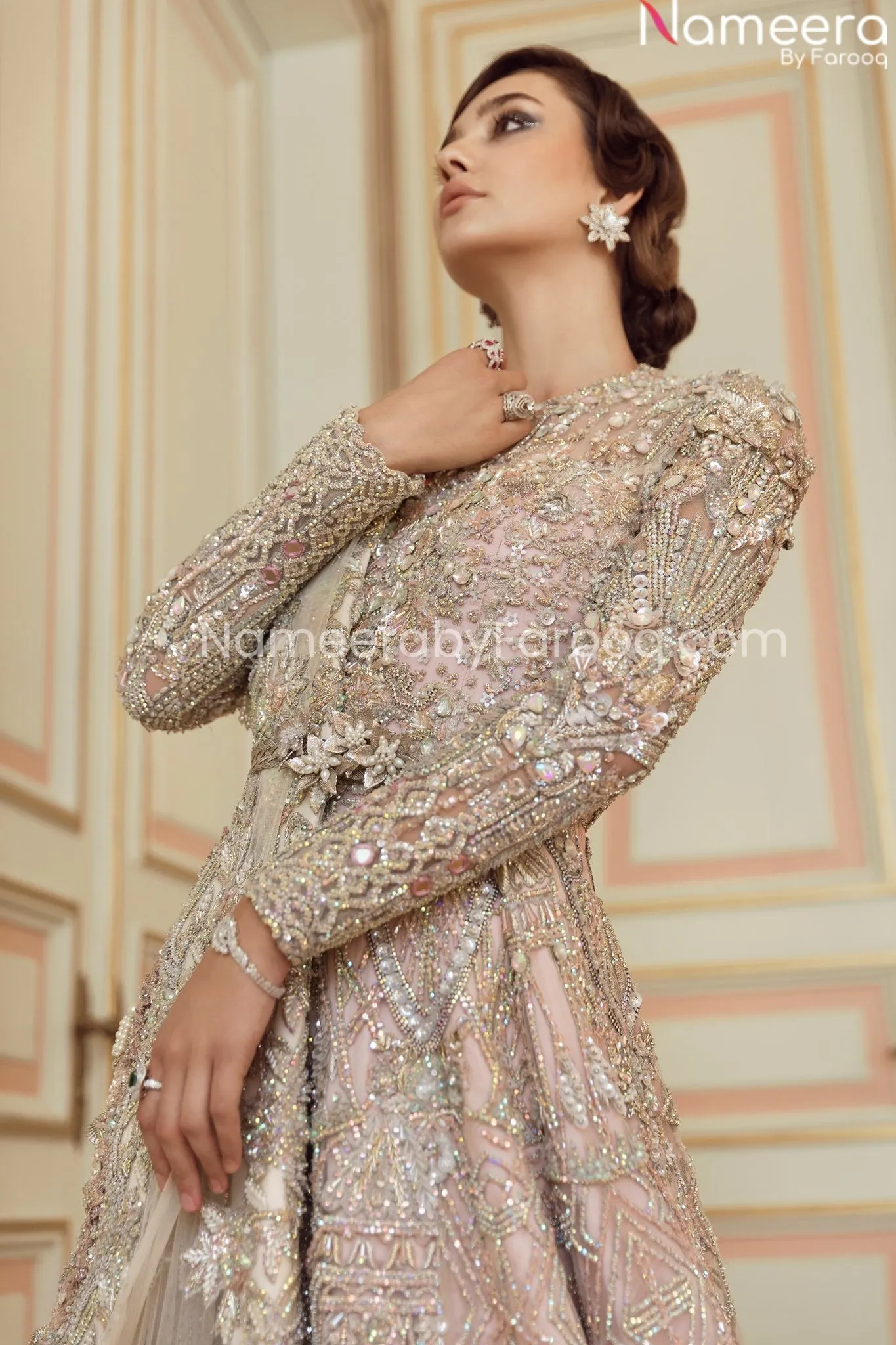 Ivory Pink Indian Wedding Dresses for Bride #BN795
