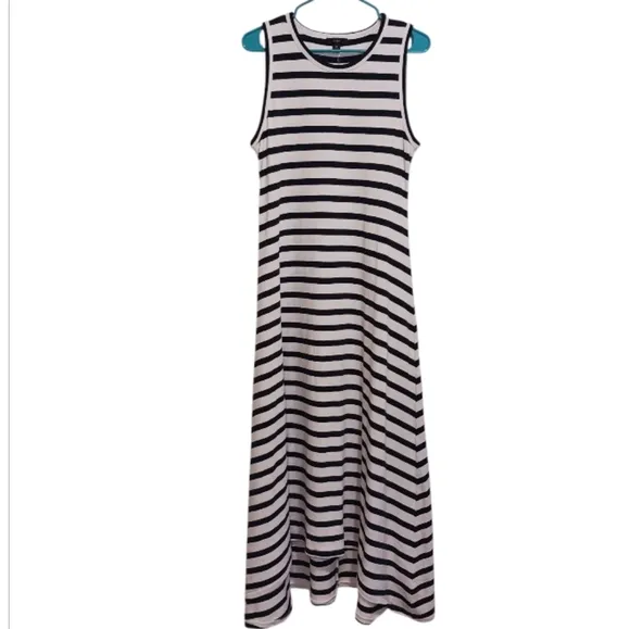 J. Crew Hi-Lo Stripe Maxi Dress