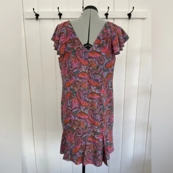 J.Crew Silk Dress Paisley Print Flounce Hem