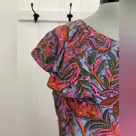 J.Crew Silk Dress Paisley Print Flounce Hem