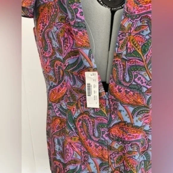 J.Crew Silk Dress Paisley Print Flounce Hem