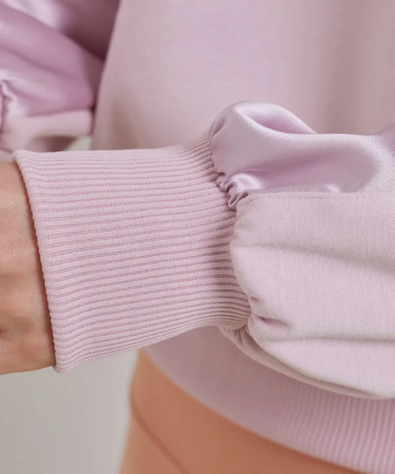 J.Jane Satin Frill Sweatshirt - Pink