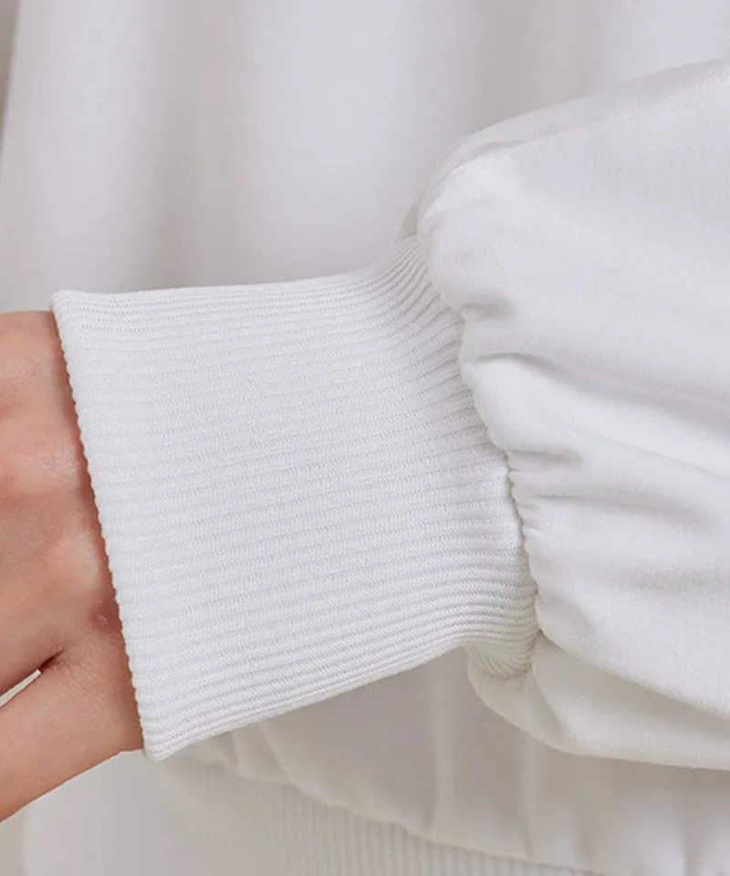 J.Jane Satin Frill Sweatshirt - White