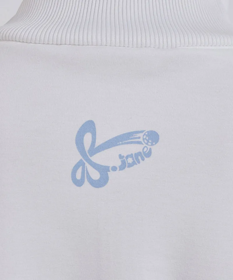 J.Jane Satin Frill Sweatshirt - White