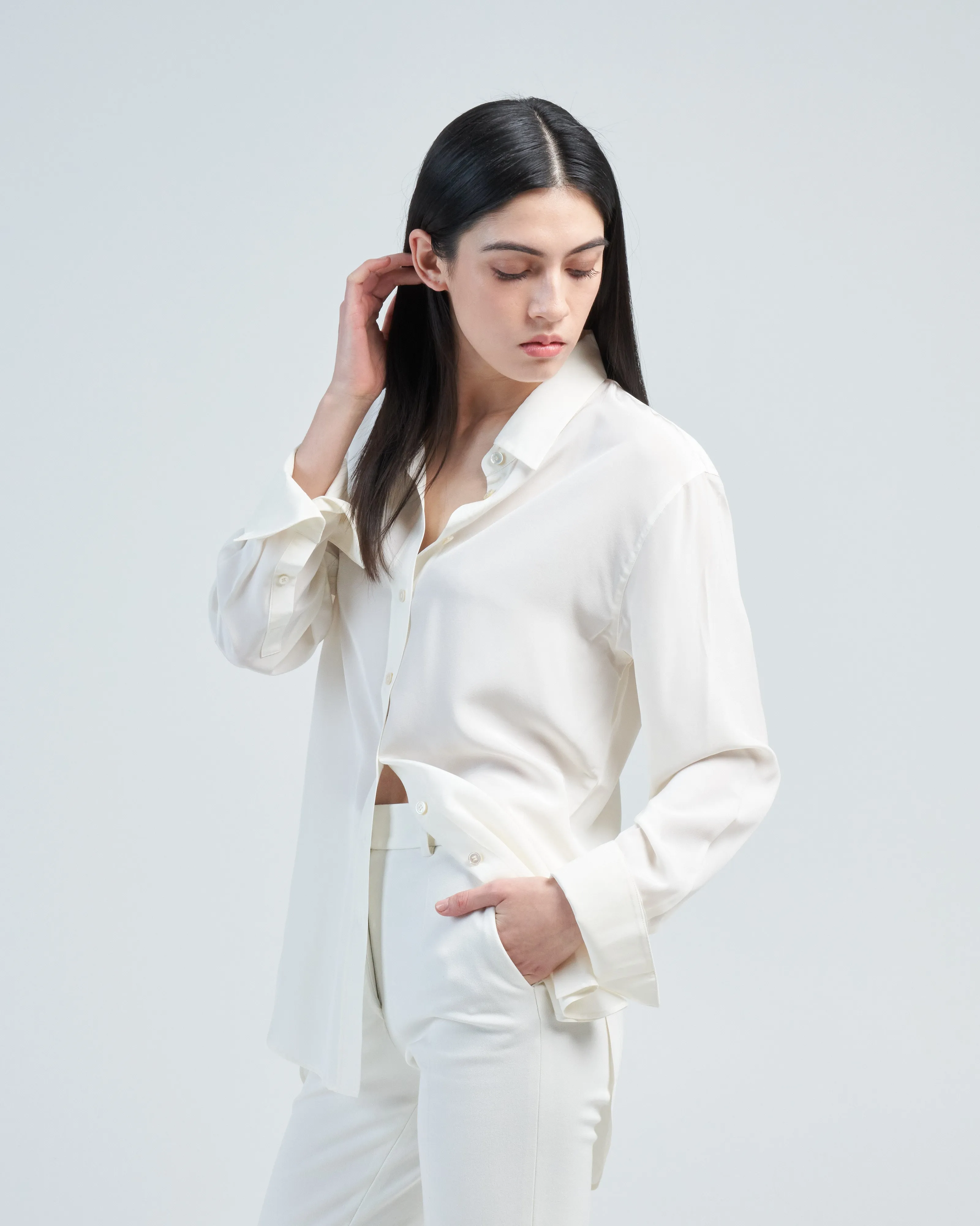 joe silk blouse
