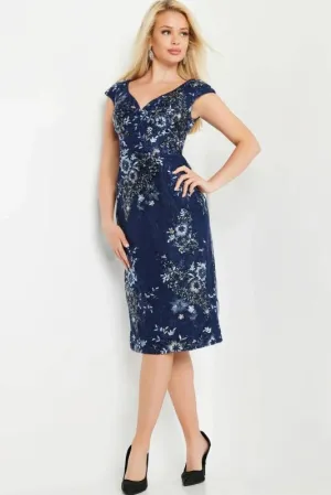 Jovani Size 12 JVN36340A Navy Mother of Bride Dress