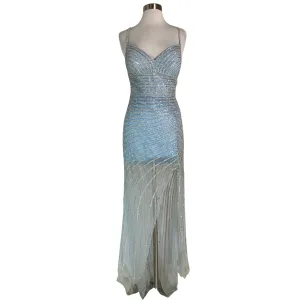 JOVANI Style 03187 Long Sheer Gown Light Blue Size 2