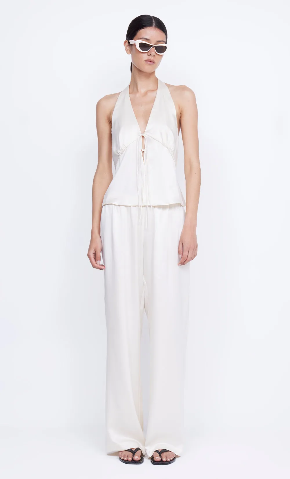KAIA HALTER TOP - IVORY
