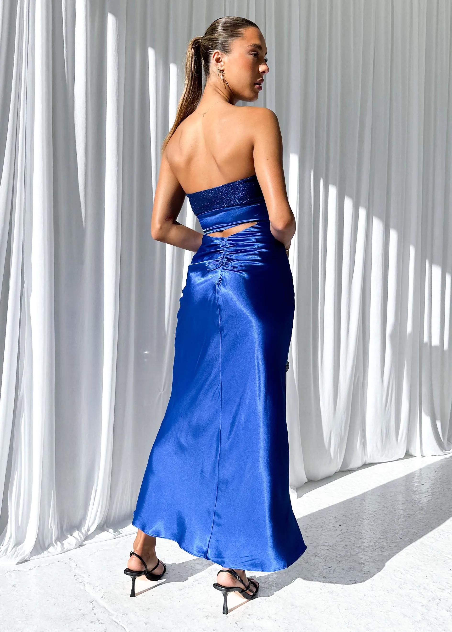 Kallen Strapless Maxi Dress - Cobalt