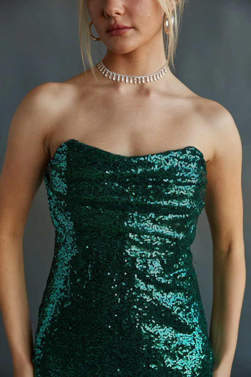 Karina Strapless Sequin Corset Bodycon Mini Dress