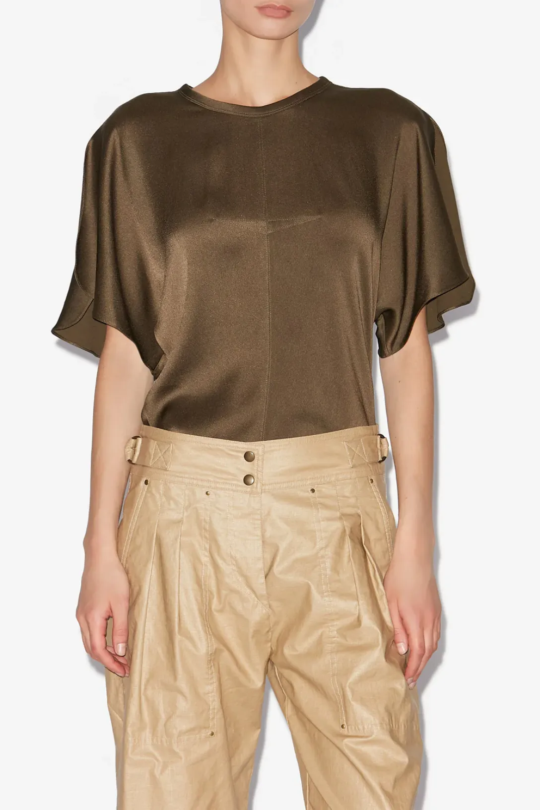 Karlita Satin Top | Bronze