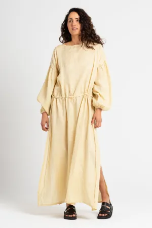 Kaspara Billowed Sleeve Maxi Dress Italian Straw
