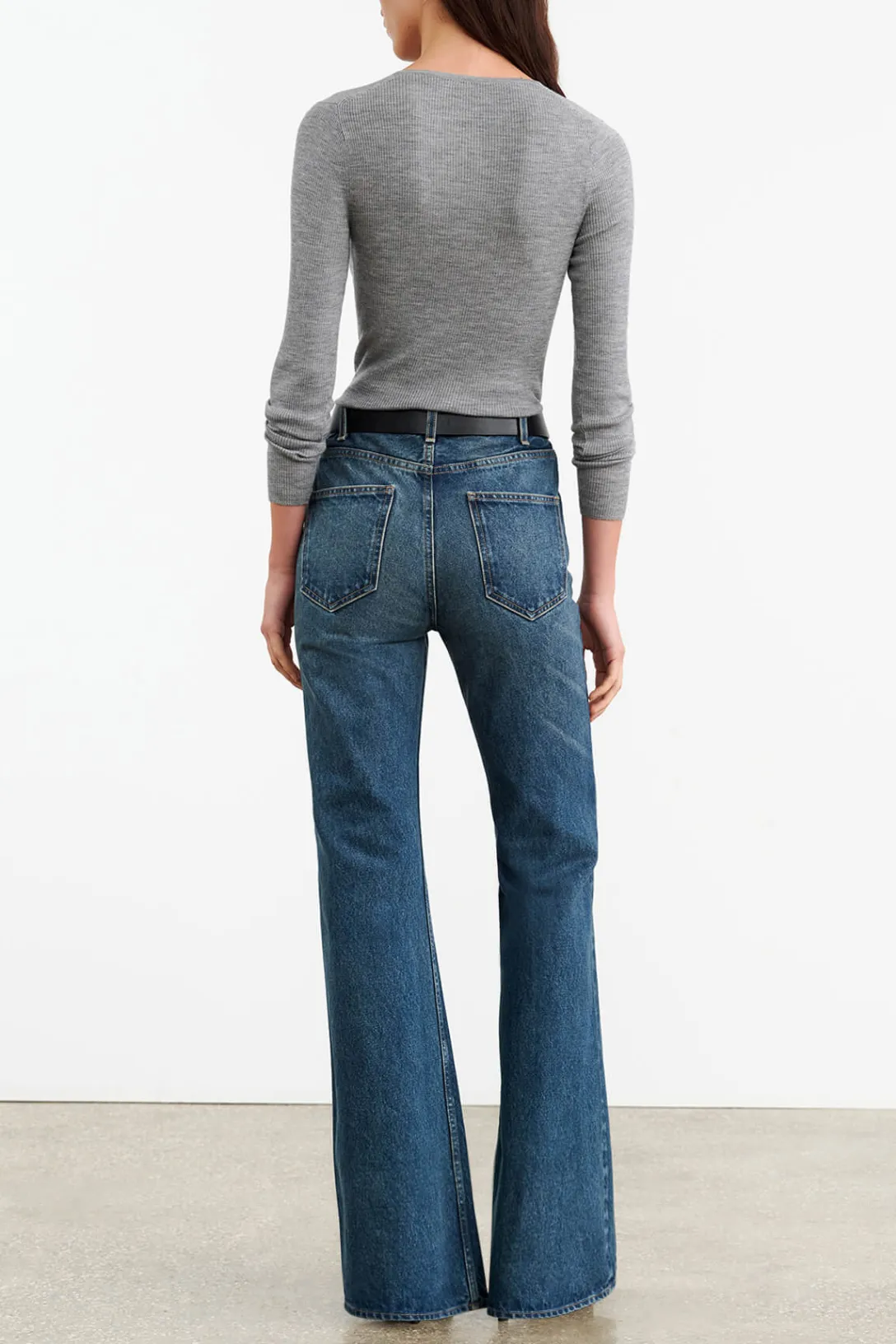 Klarise Henley Knit | Medium Grey Melange