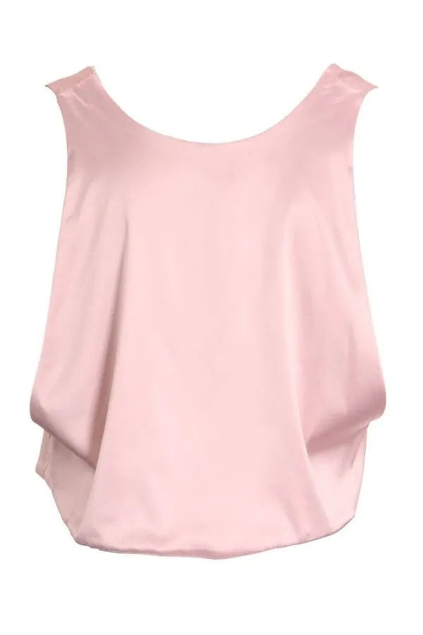 Knot Satin Top- Taupe
