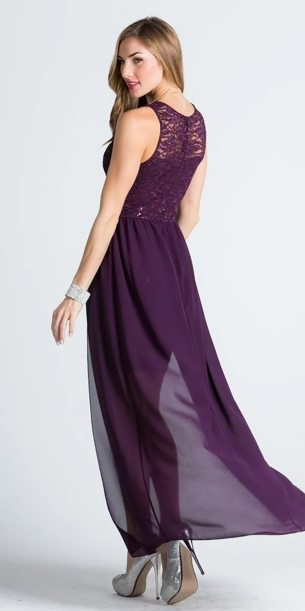 La Scala 23984 High Low Overlay Lace Dress