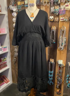 Lace High Low Black Dress