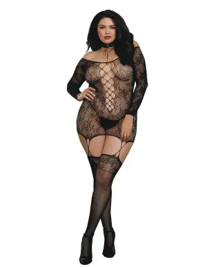 Lace Patterned Garter Slip Dress
