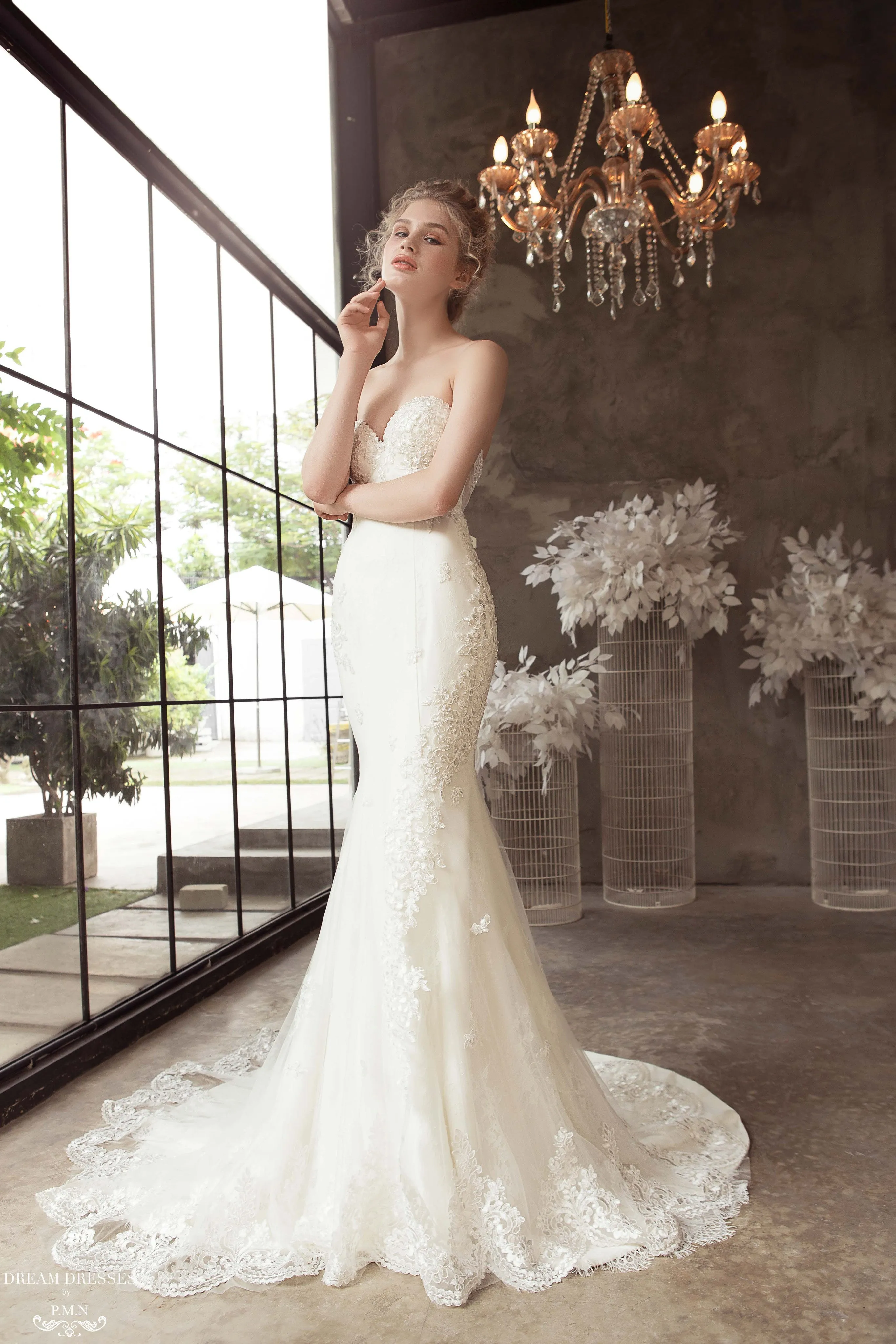 Lace Strapless Mermaid Wedding Dress (#Camille)