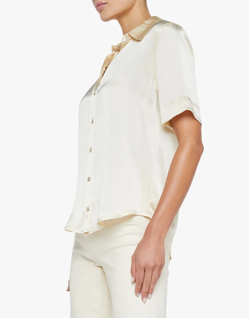 L'agence Ellah Silk Blouse in Light Pearl
